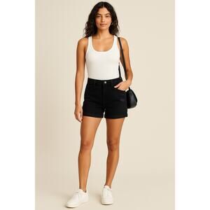 Old Navy Women's Size 6 Black Jack Boyfriend Shorts Distressed Cuffed Hem Summer